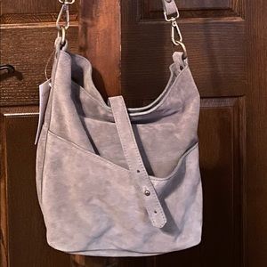NWT Garnet Hill suede leather hobo bag